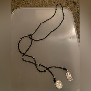 Silpada Black Beaded Necklace with Silver Accents